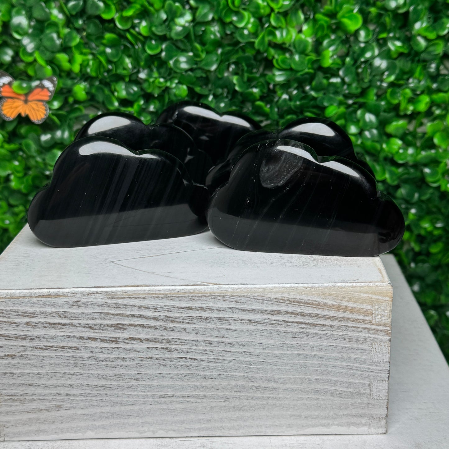 Midnight Lace Obsidian Cloud Carvings