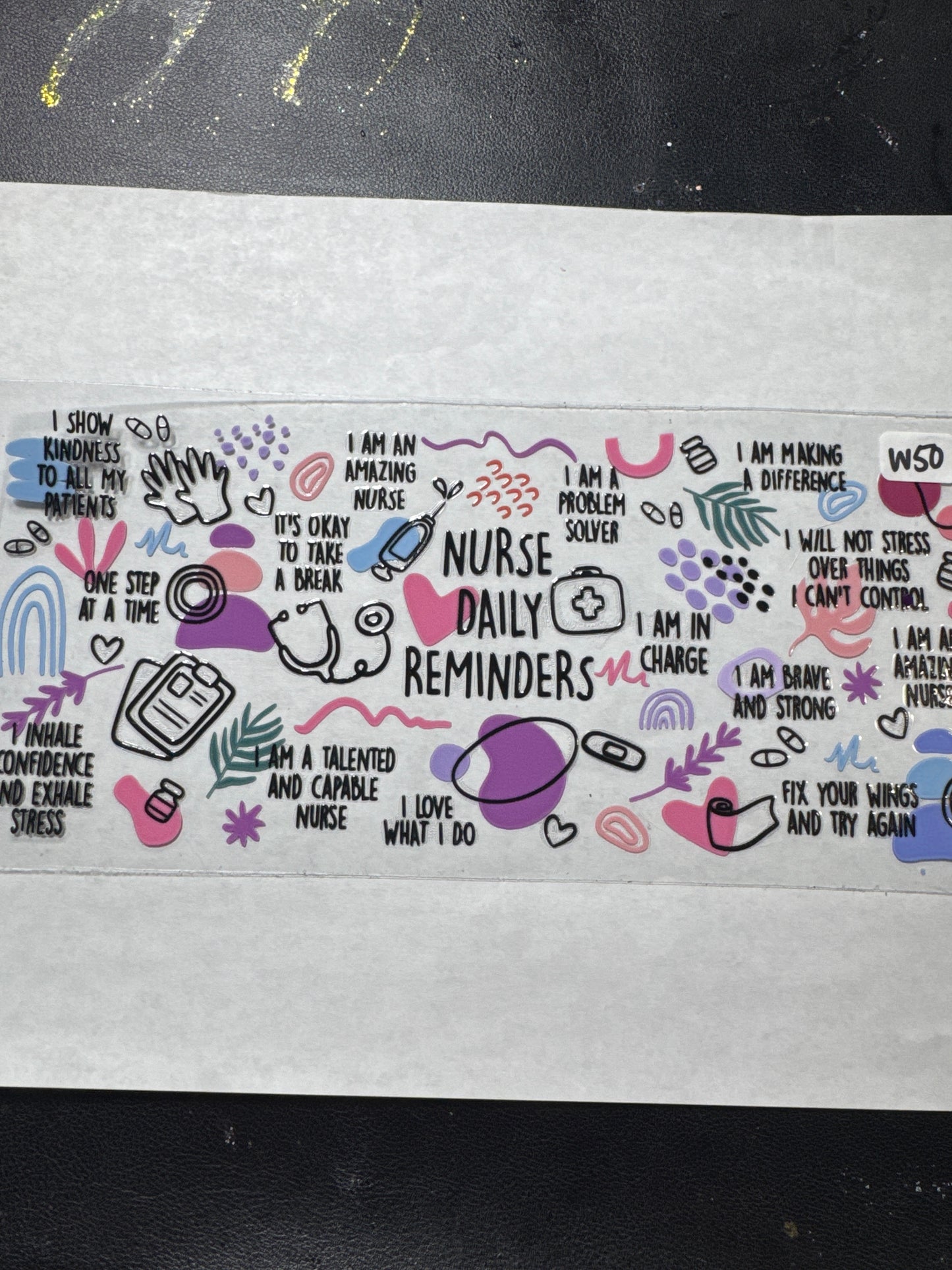 W 50 nurse daily reminders uvdtf wrap