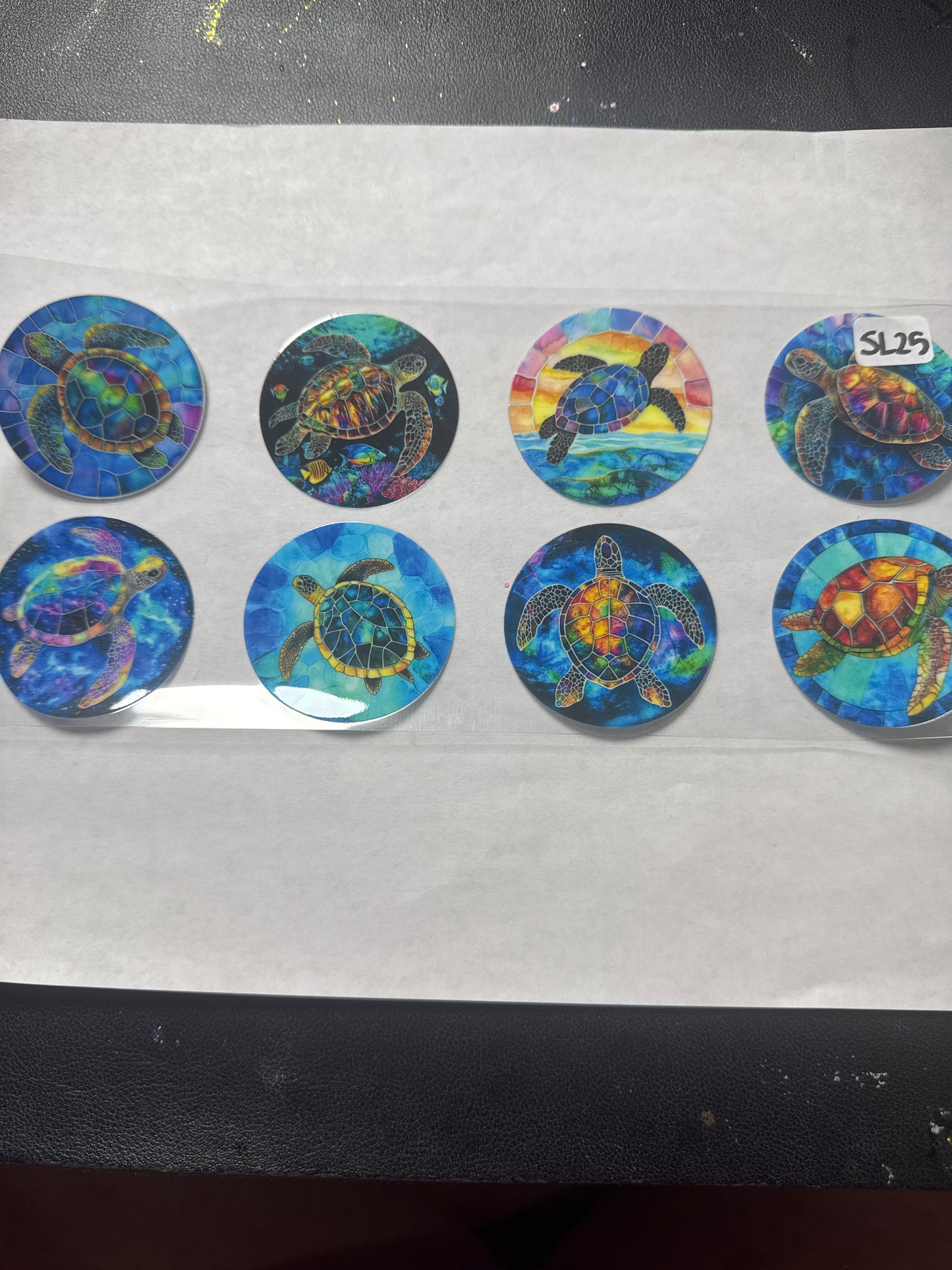 SL25 colorful turtles uvdtf wrap