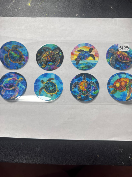SL25 colorful turtles uvdtf wrap