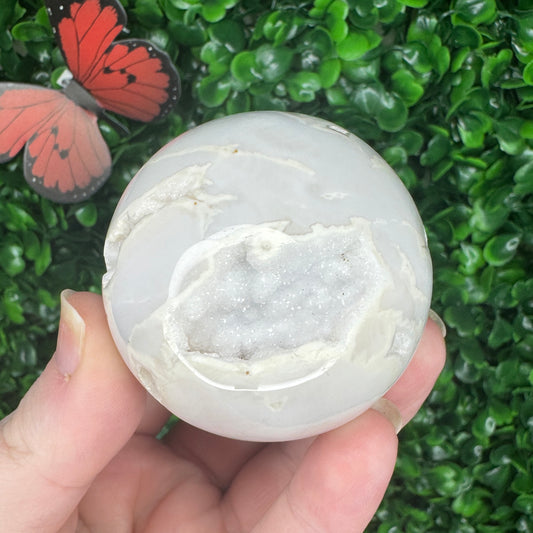 White Plume Agate Sphere