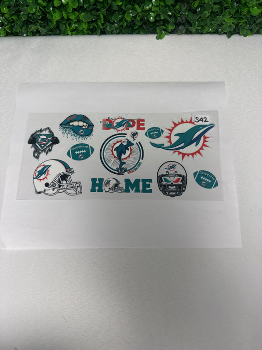 S43 Dolphins football sports UVDTF wrap