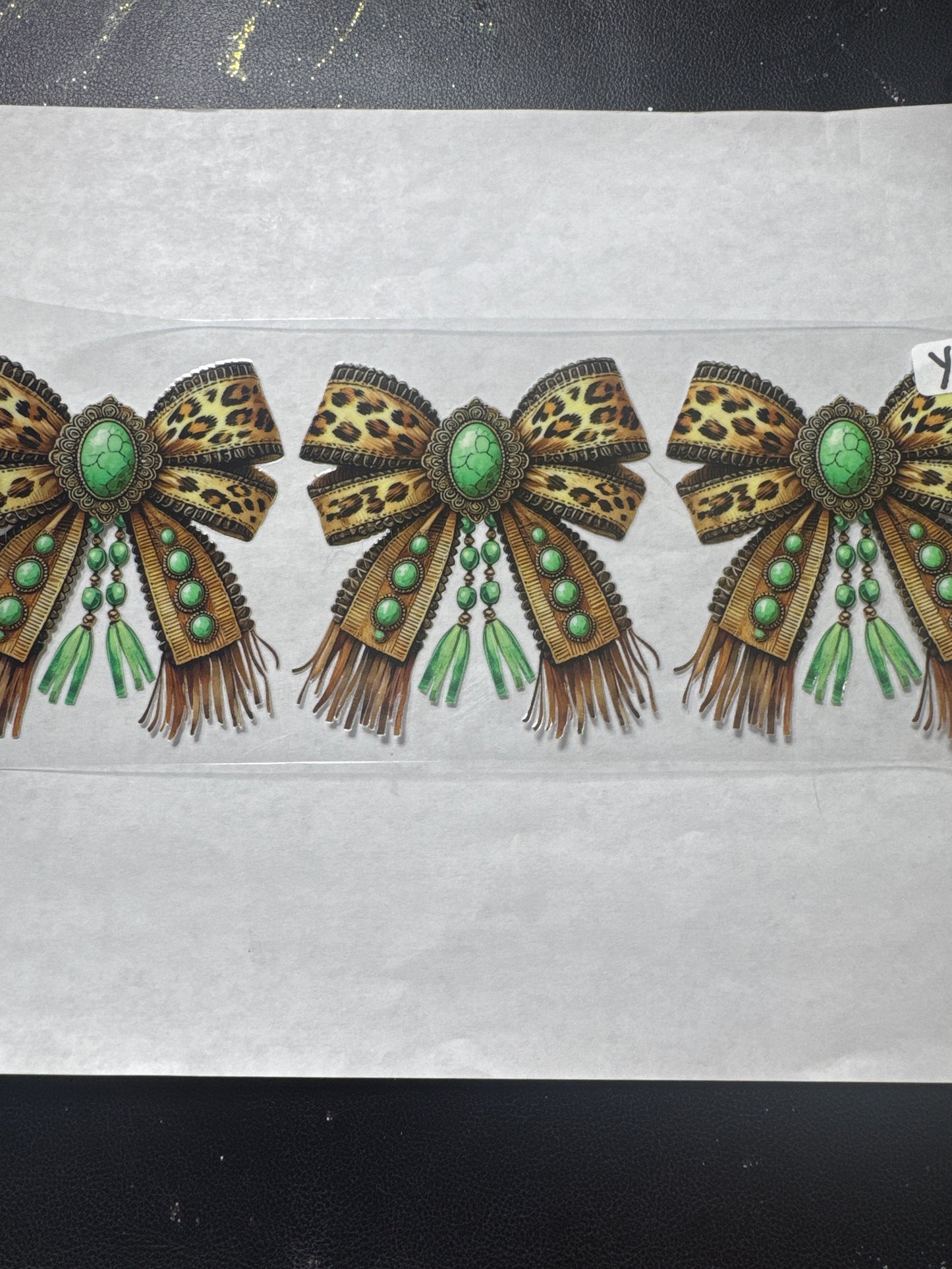 Y7 animal print bows uvdtf wrap