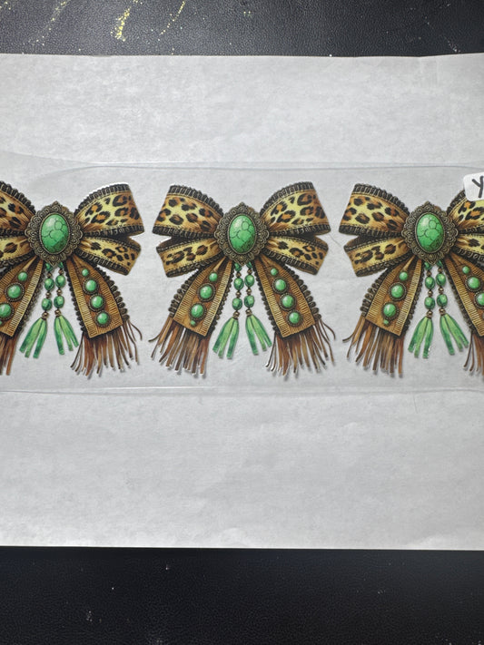 Y7 animal print bows uvdtf wrap