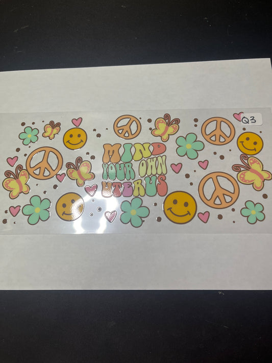 Q3 Funny Peace UVDTF Wrap
