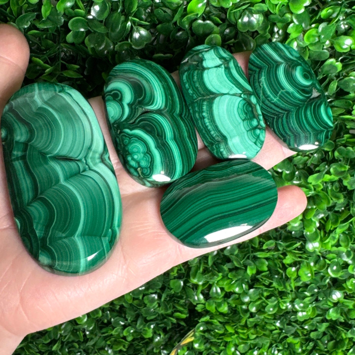 Malachite Palm Stones