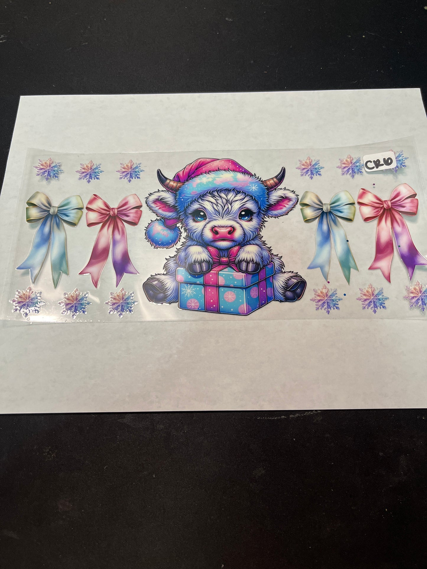 CR6 Christmas Cow UVDTF Wrap