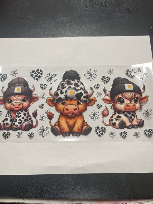 HC28 Highland Cow UVDTF Wrap