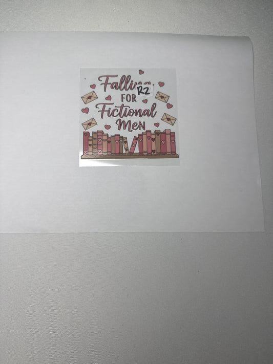 Falling for fiction Men Reading Decal R2