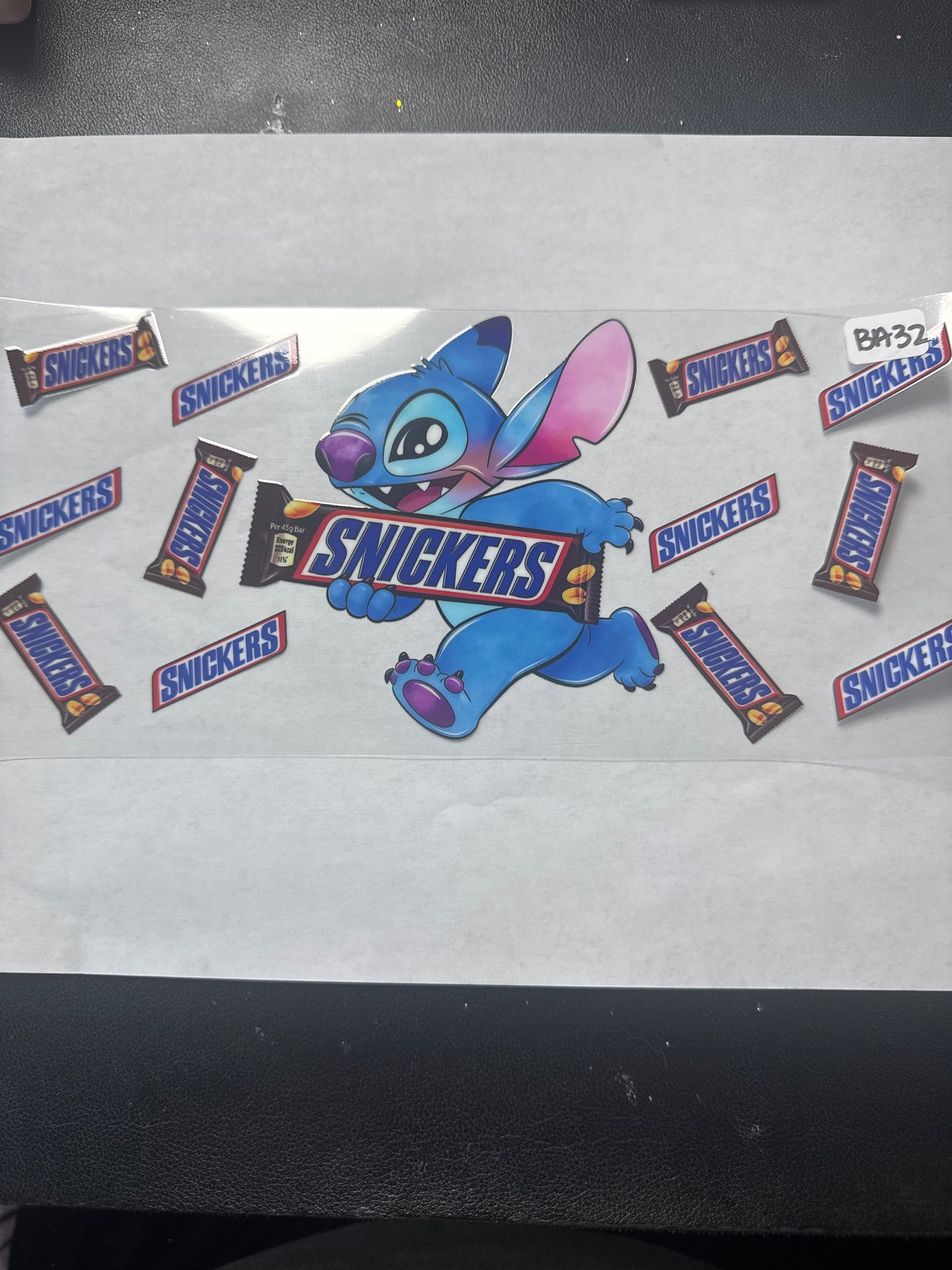 BA 32 Blue alien with candy bar uvdtf wrap