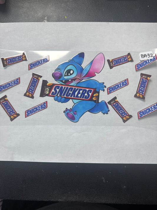 BA 32 Blue alien with candy bar uvdtf wrap