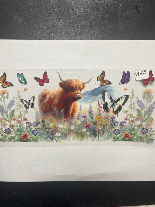 HC43 Highland Cow UVDTF Wrap