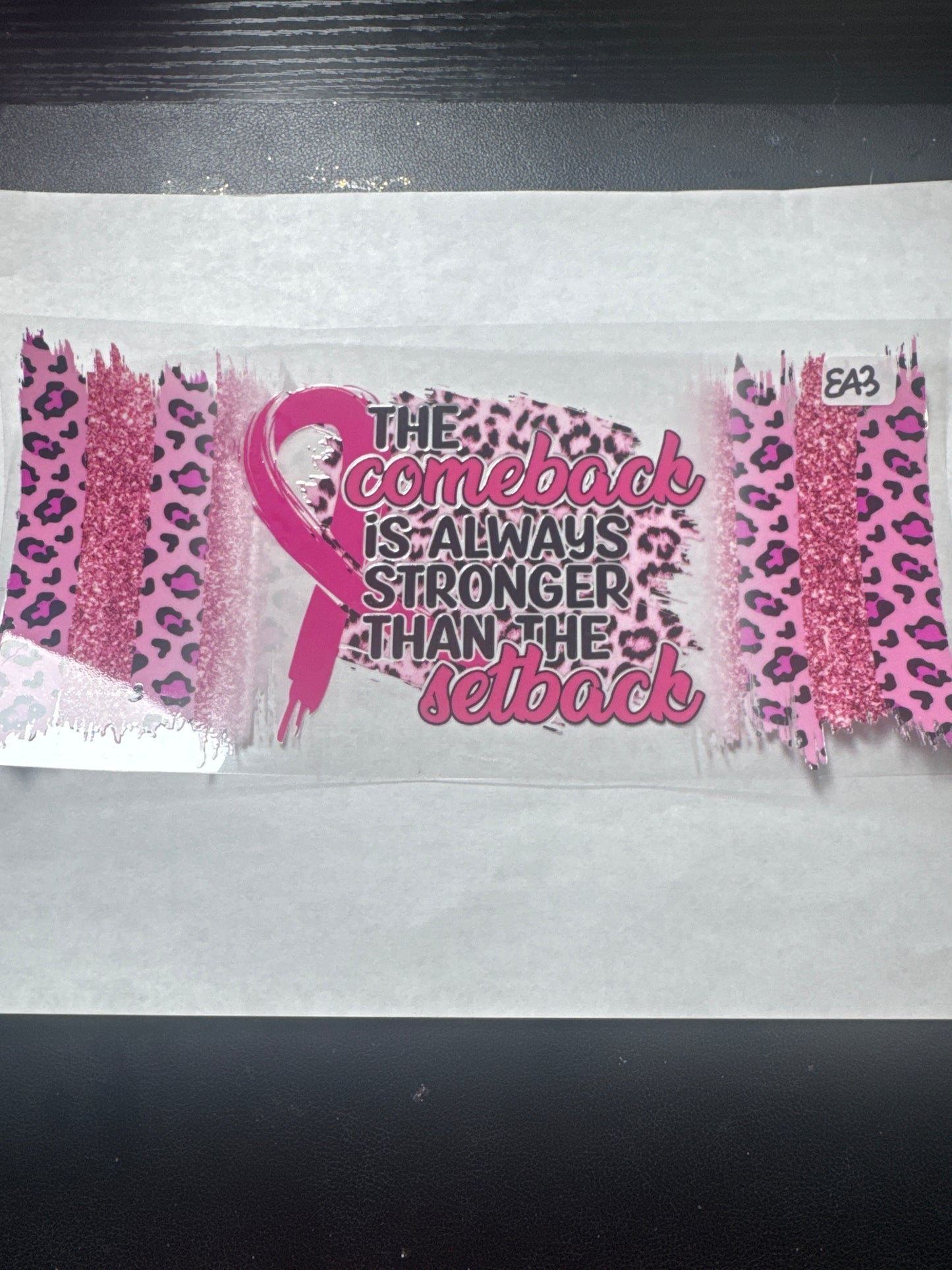 E43 breast cancer awareness uvdtf wrap