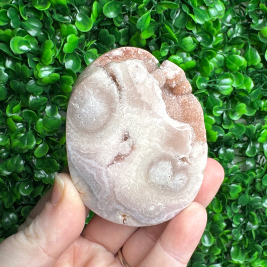 Pink amethyst palm stone