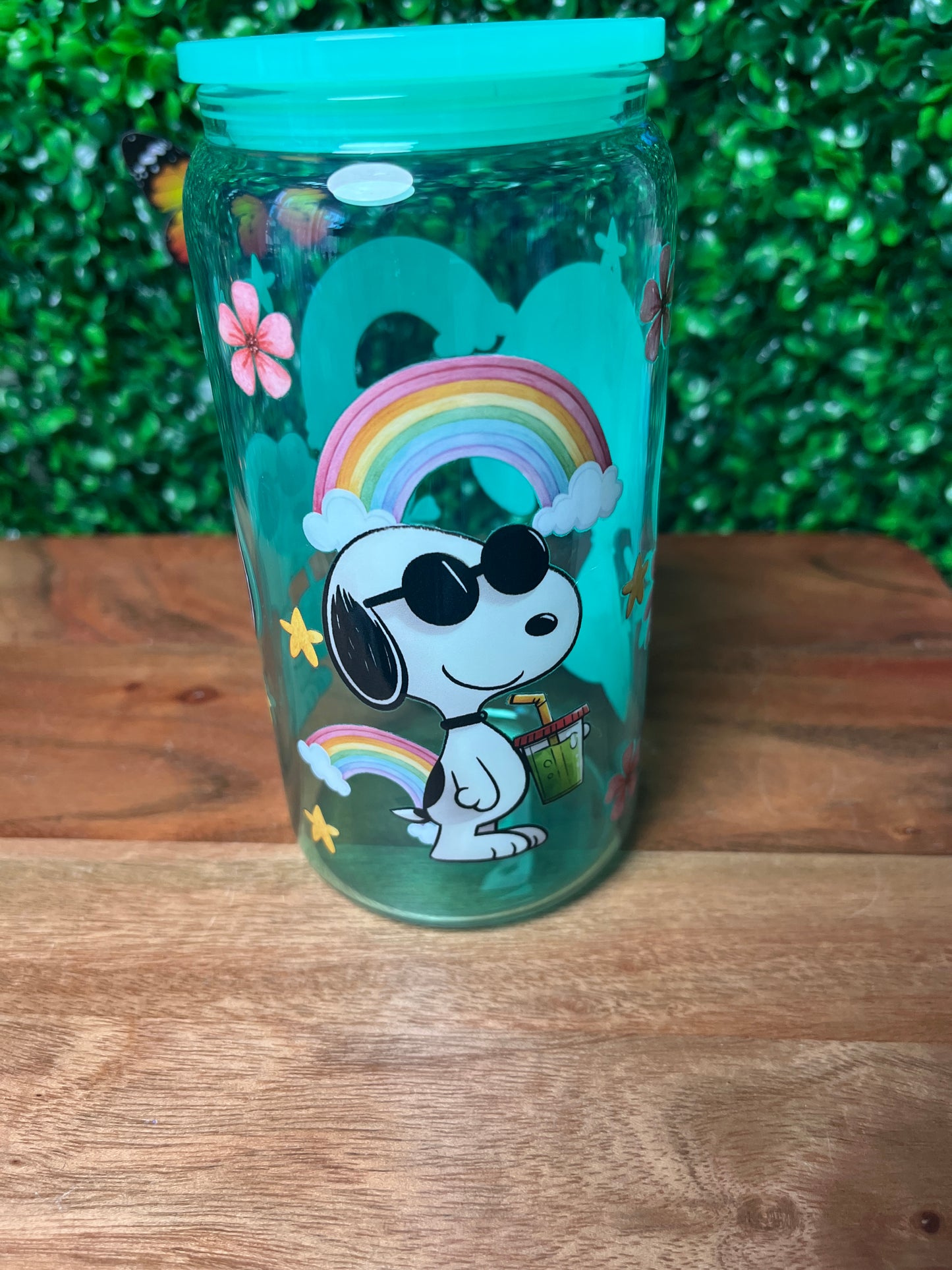 16oz Dog Character UVDTF Glass Cup