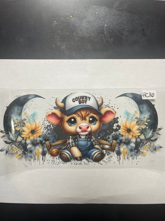 HC16 Highland Cow UVDTF Wrap