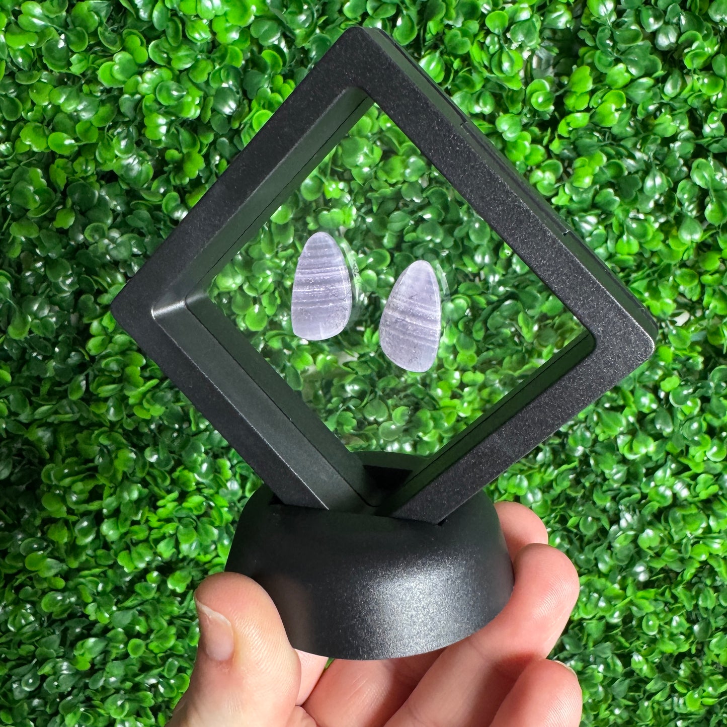 Yttrium Fluorite Cabochon Pair