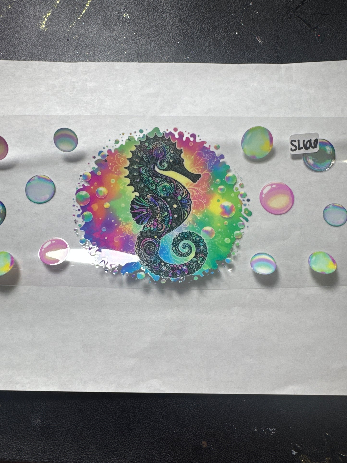 SL66 seahorse and bubbles uvdtf wrap