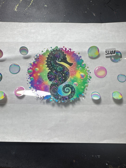 SL66 seahorse and bubbles uvdtf wrap