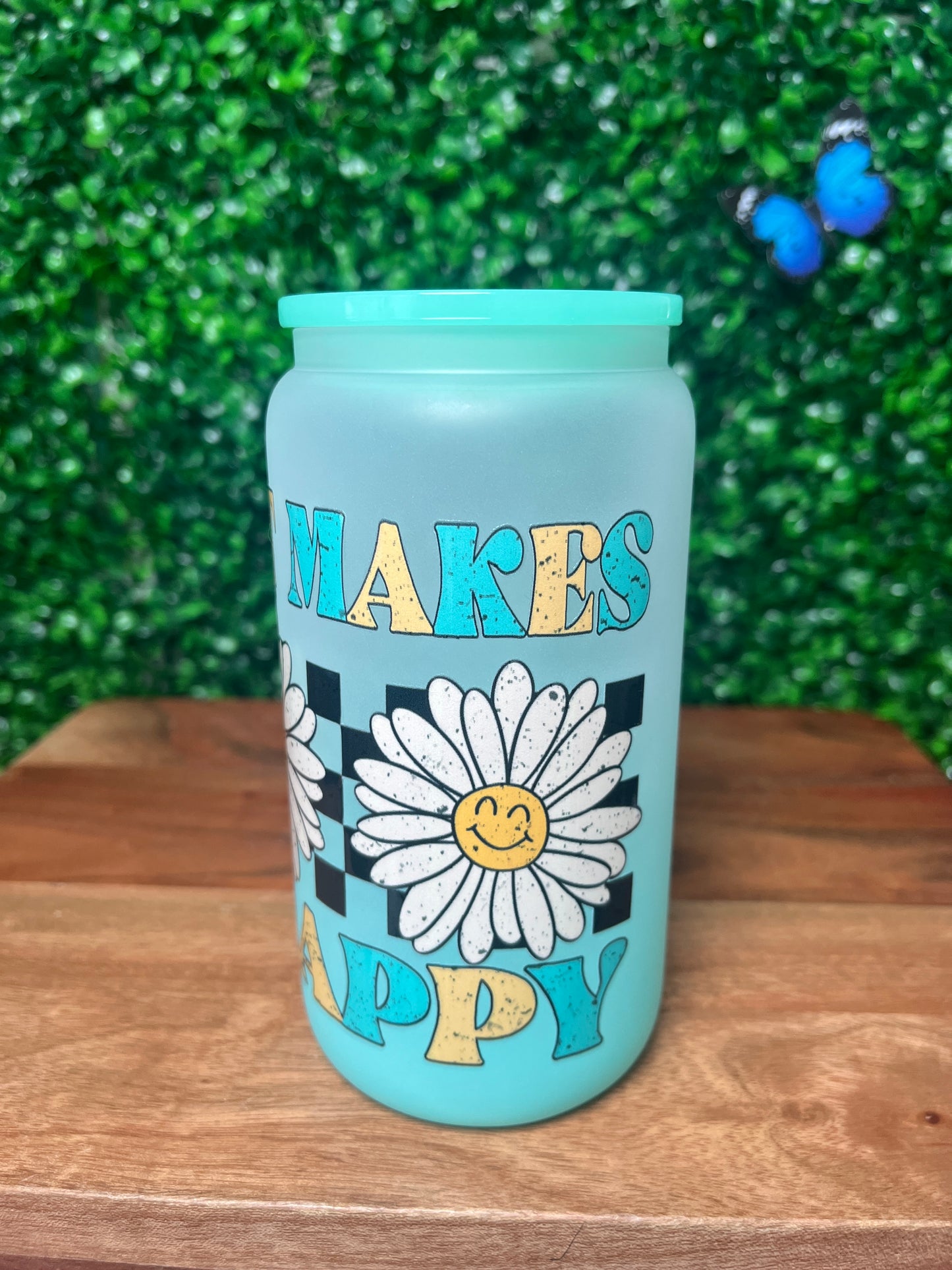 16oz Flower UVDTF Glass Cup