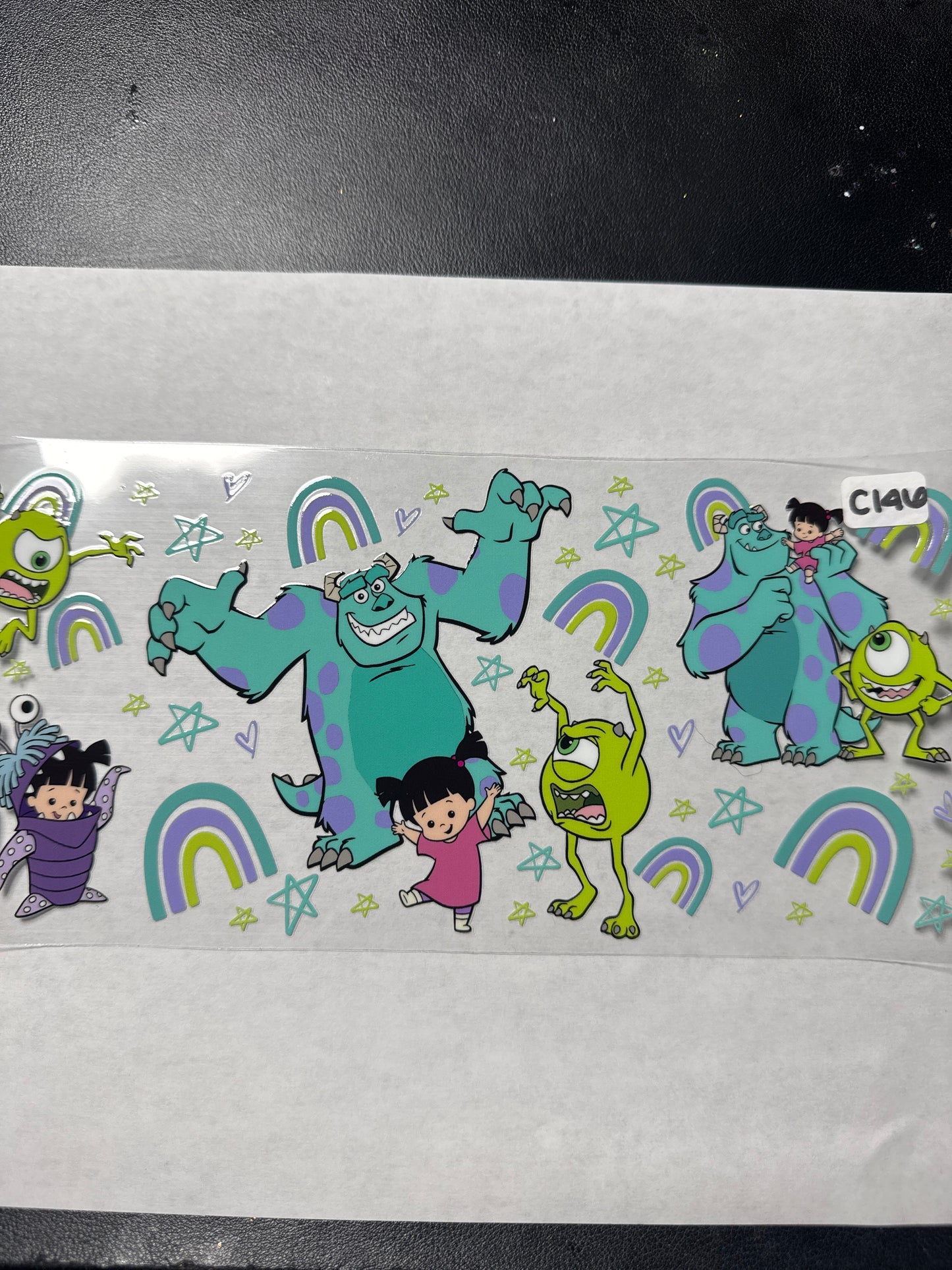 C146 blue and green monster uvdtf wrap