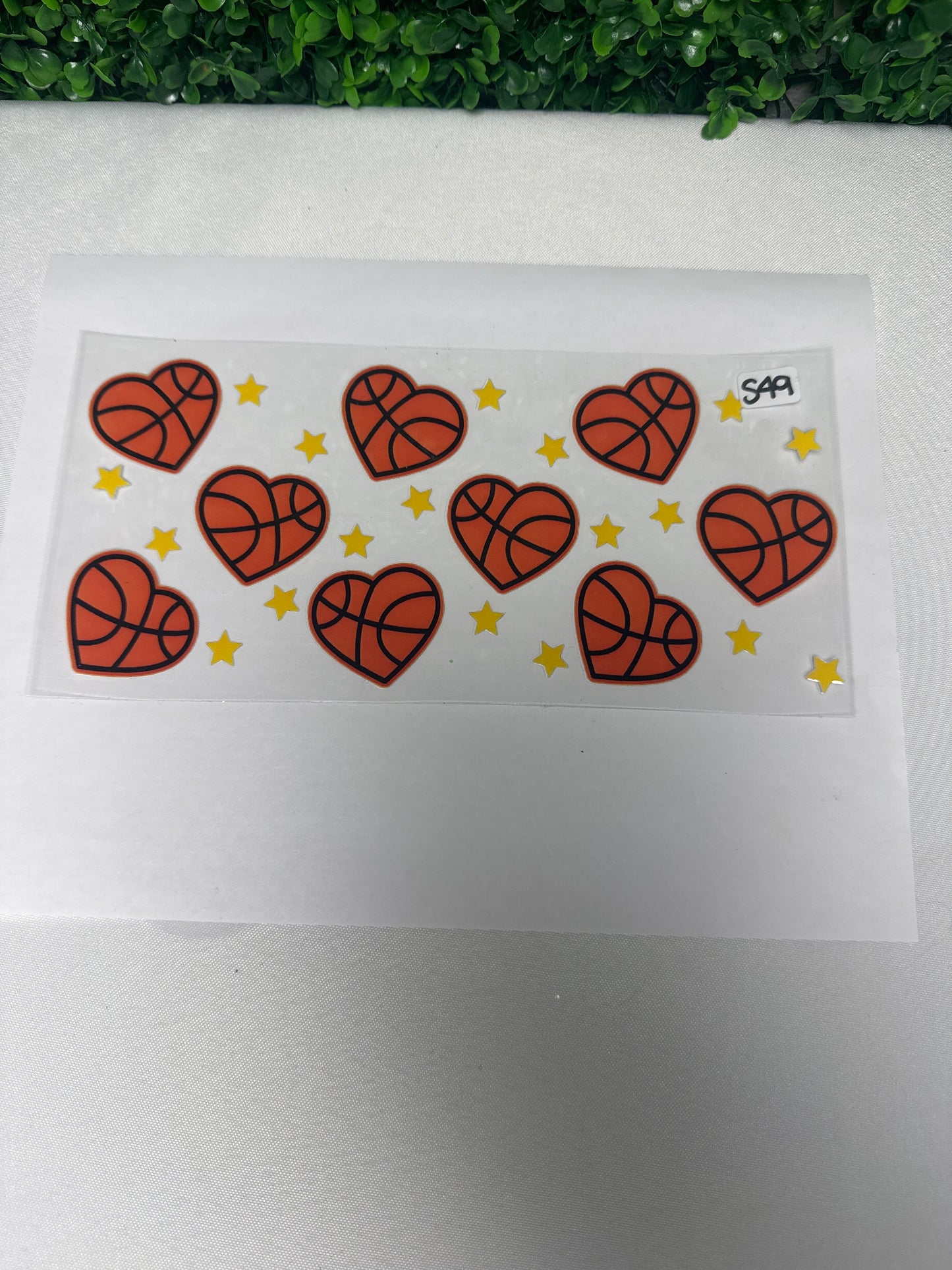 S49 Basketball Hearts Stars Sports UVDTF wrap