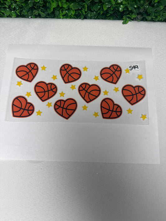 S49 Basketball Hearts Stars Sports UVDTF wrap