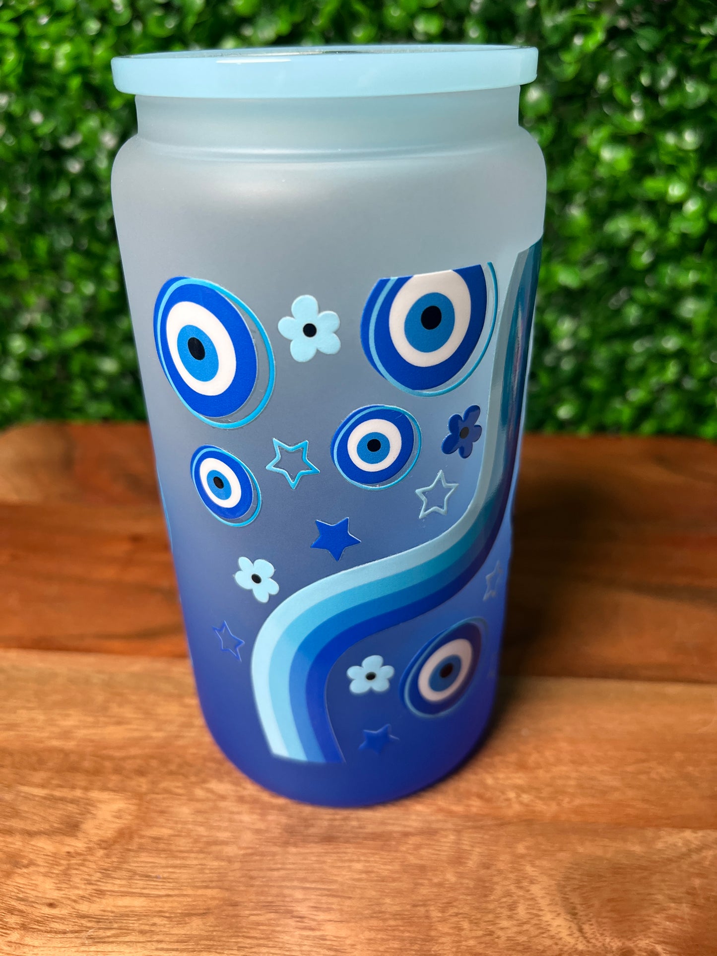 16oz Evil Eye UVDTF Glass Cup
