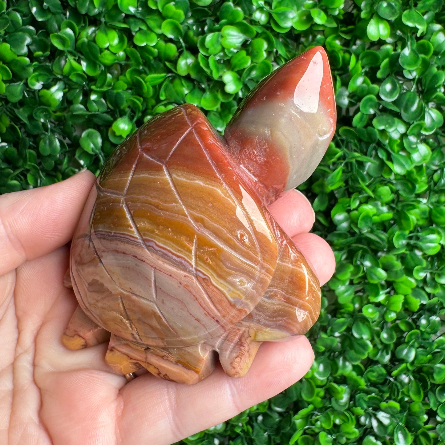 Sea Jasper turtle carving