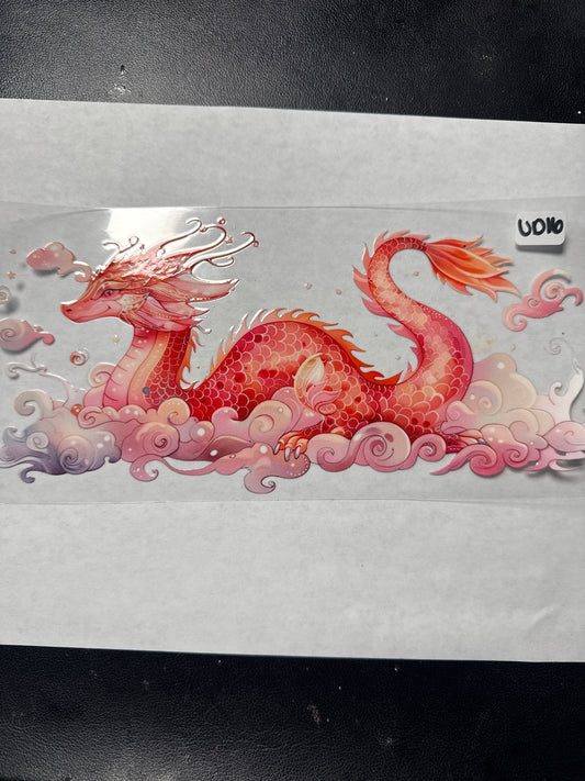 UD16 pink coral peach colored dragon uvdtf wrap