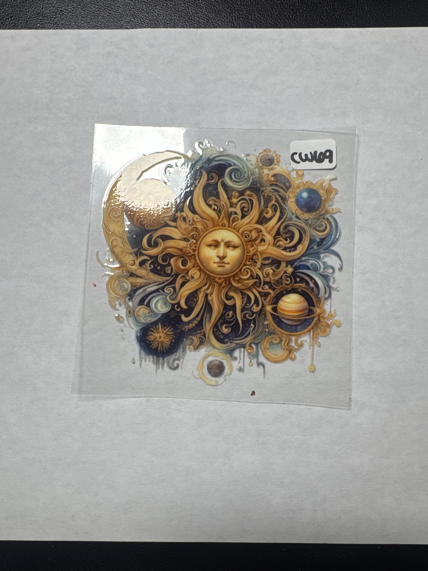 CW69 Sun and moon crystal witchy style uvdtf wrap