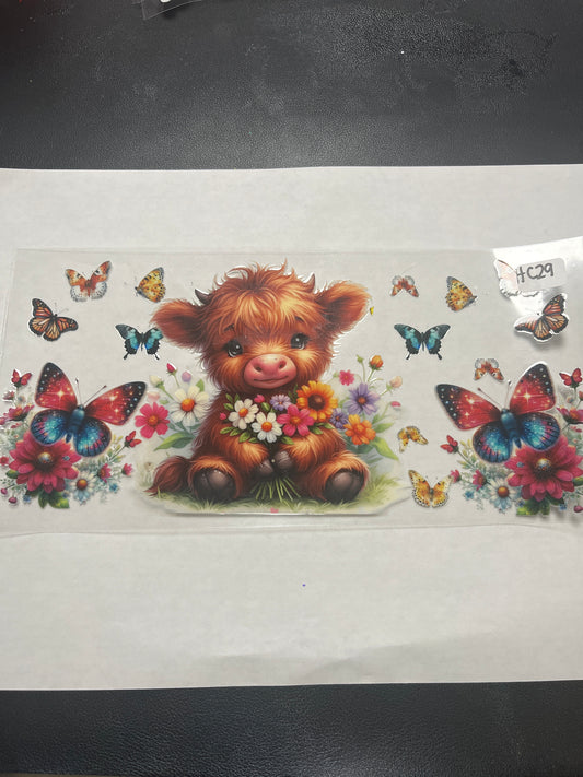 HC29 Highland Cow UVDTF Wrap