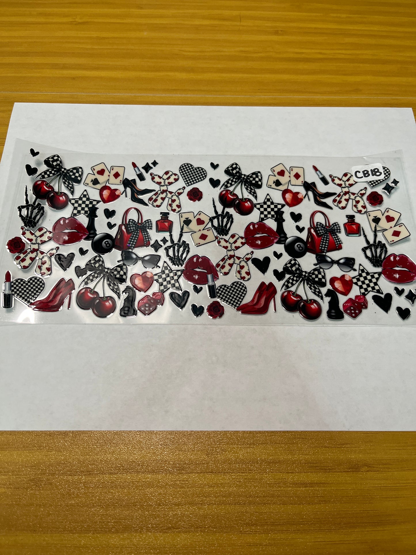 CB18 Cherry Ribbon Skeleton UVDTF Wrap