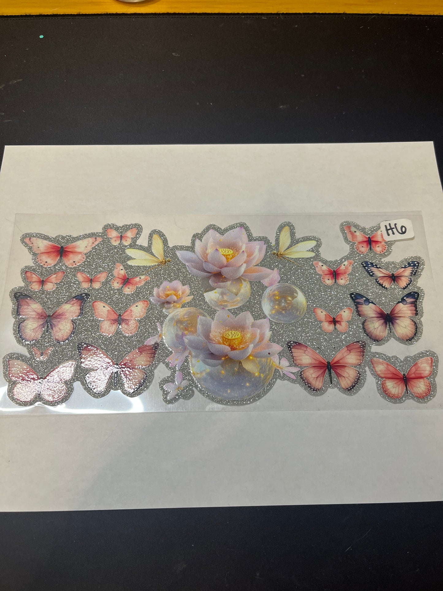H6 Shiny Butterflies UVDTF Wrap