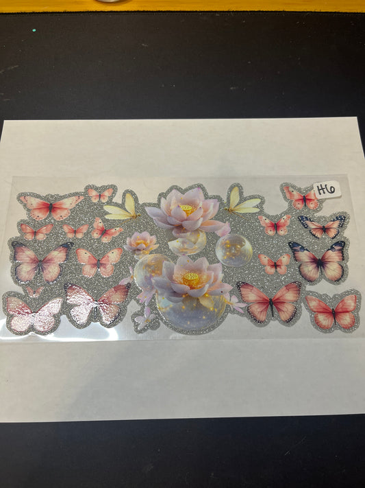 H6 Shiny Butterflies UVDTF Wrap