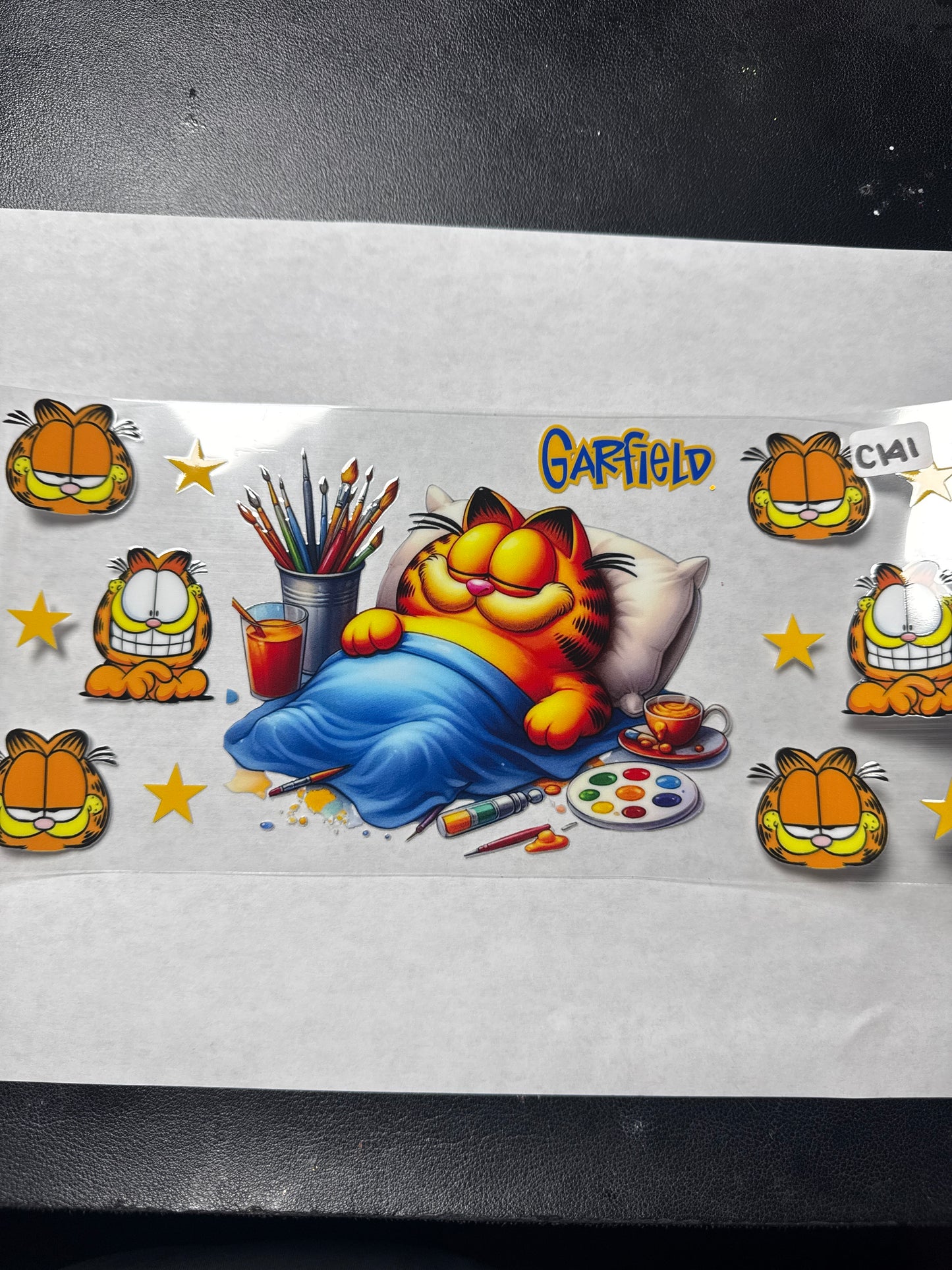 CW141 orange cat character uvdtf wrap