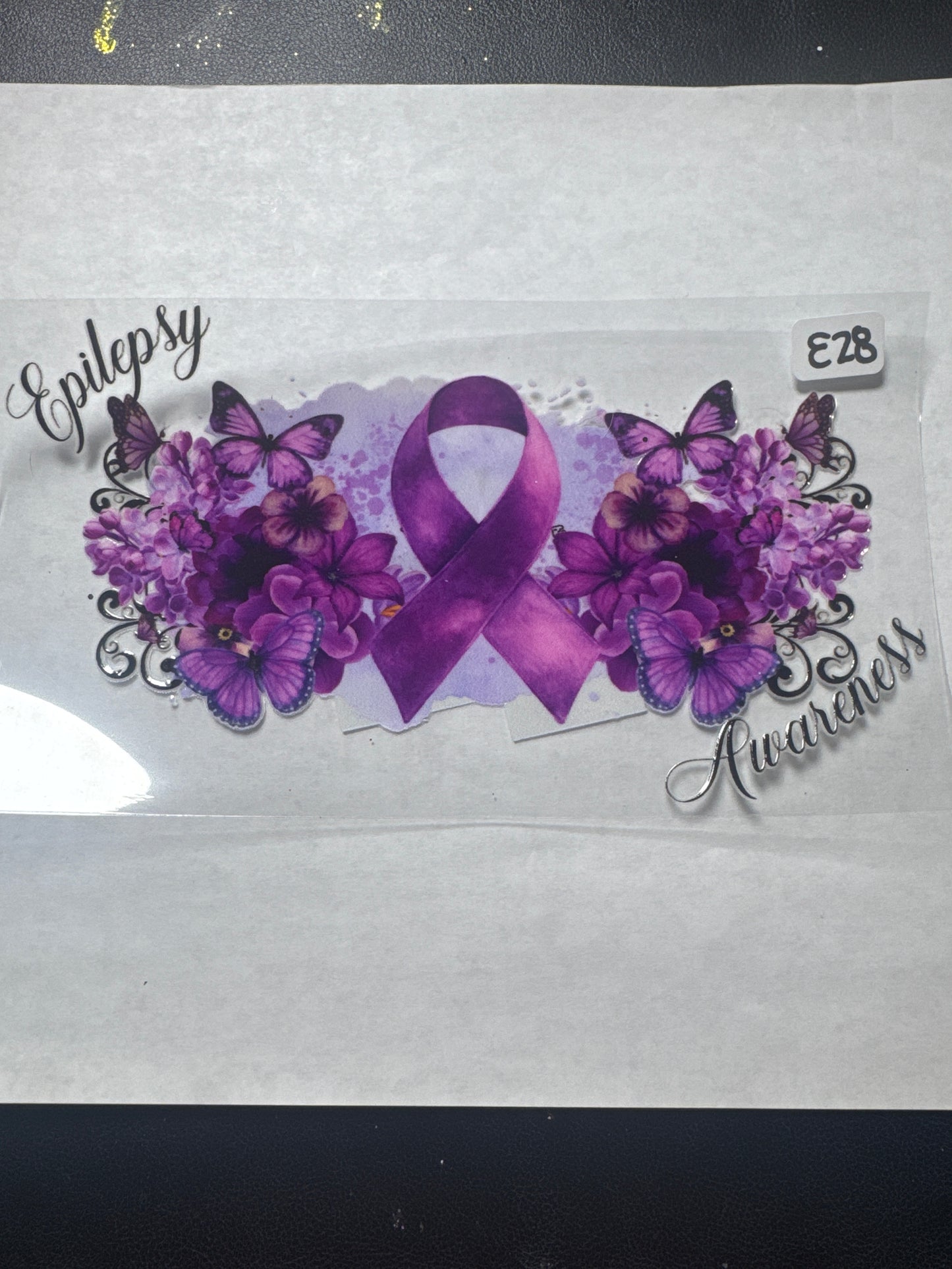 E 28 epilepsy awareness uvdtf wrap
