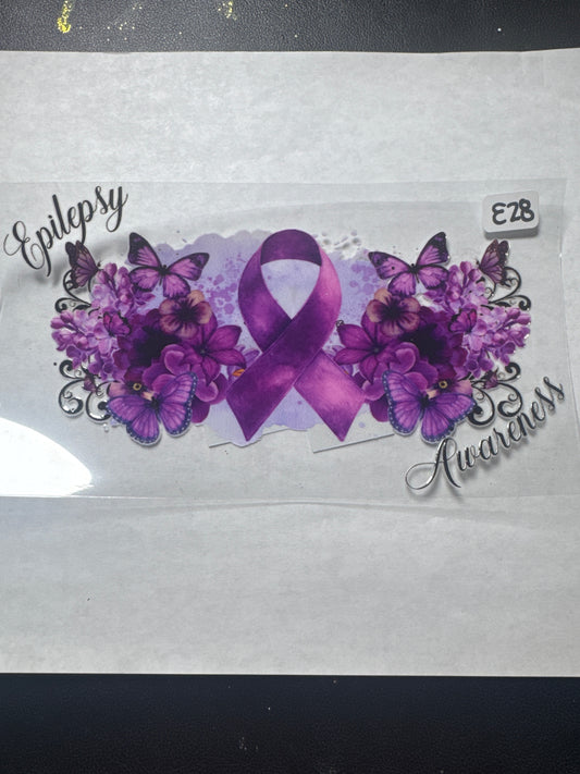 E 28 epilepsy awareness uvdtf wrap