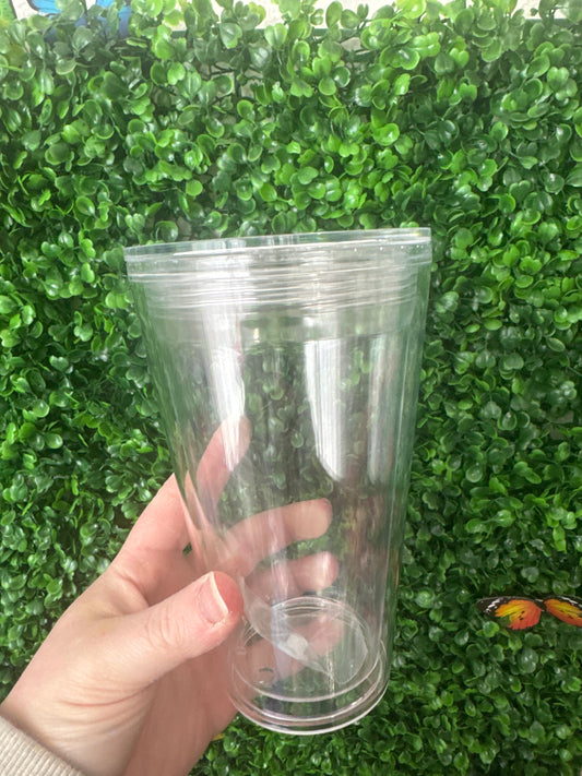 16oz acrylic snowglobe tumbler cup