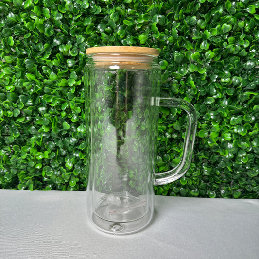 20oz Glass Snowglobe Cup with handle