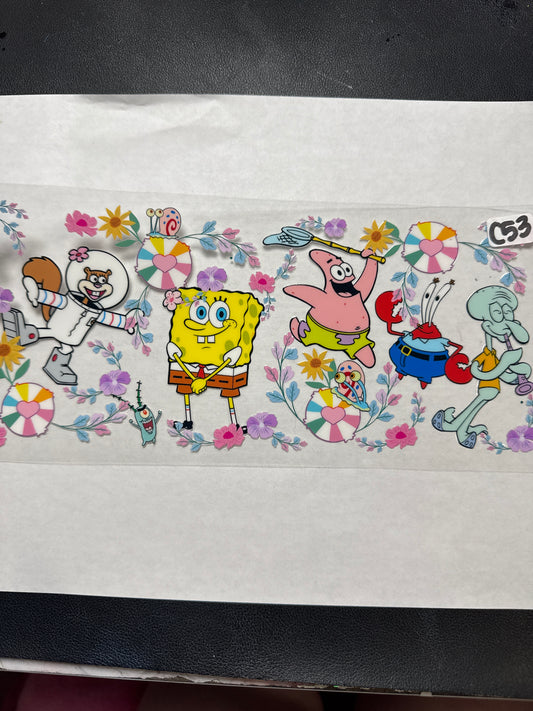 C53 yellow sponge character and friends uvdtf