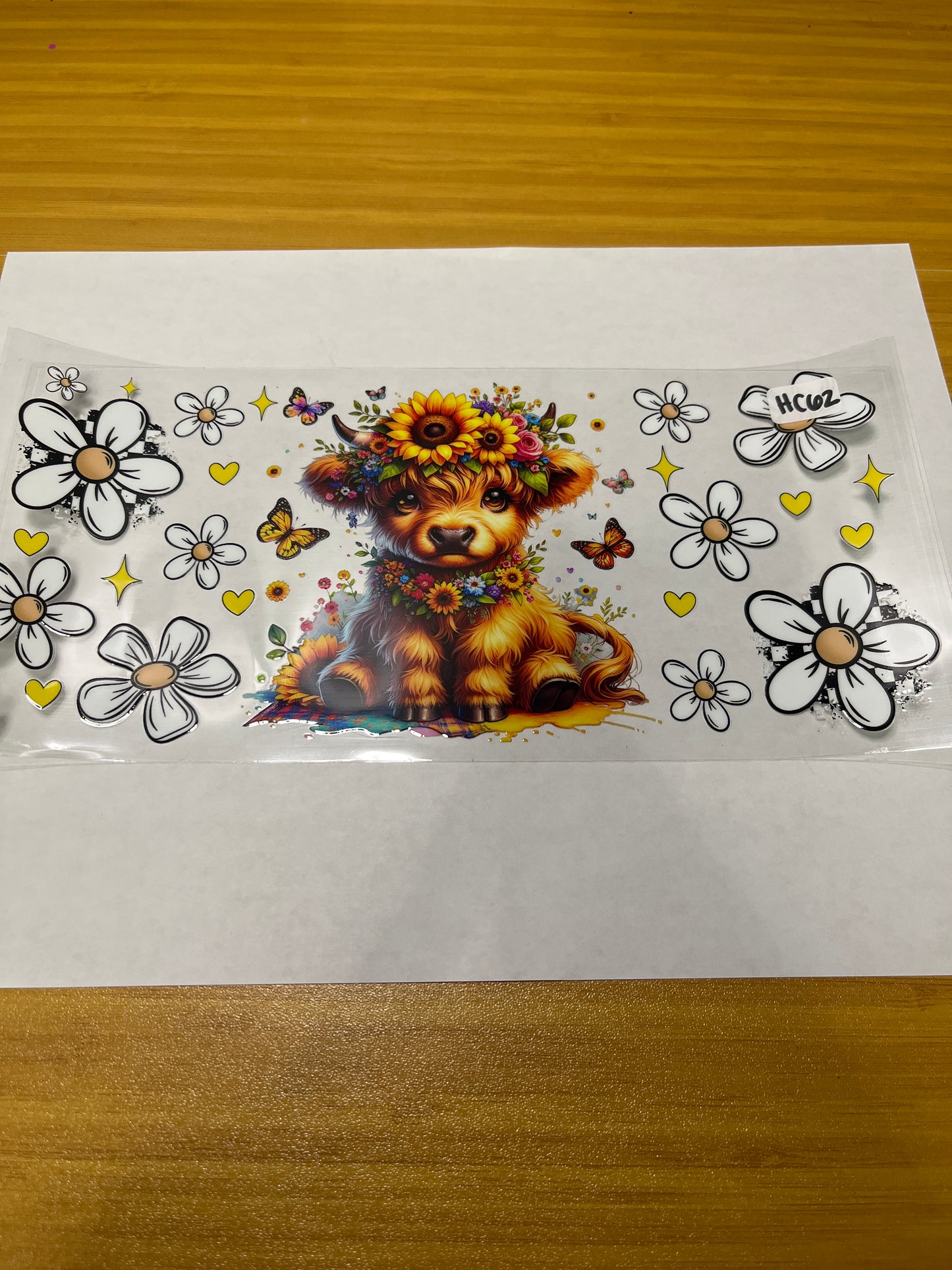 HC62 Highland Cow UVDTF Wrap