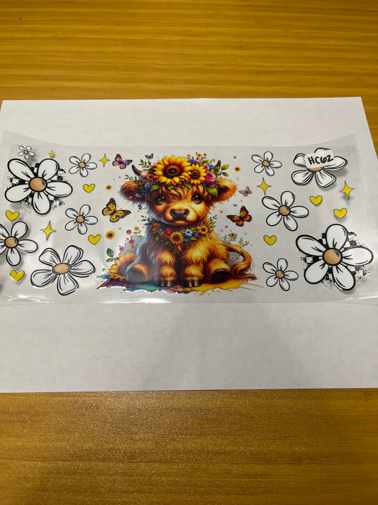 HC62 Highland Cow UVDTF Wrap