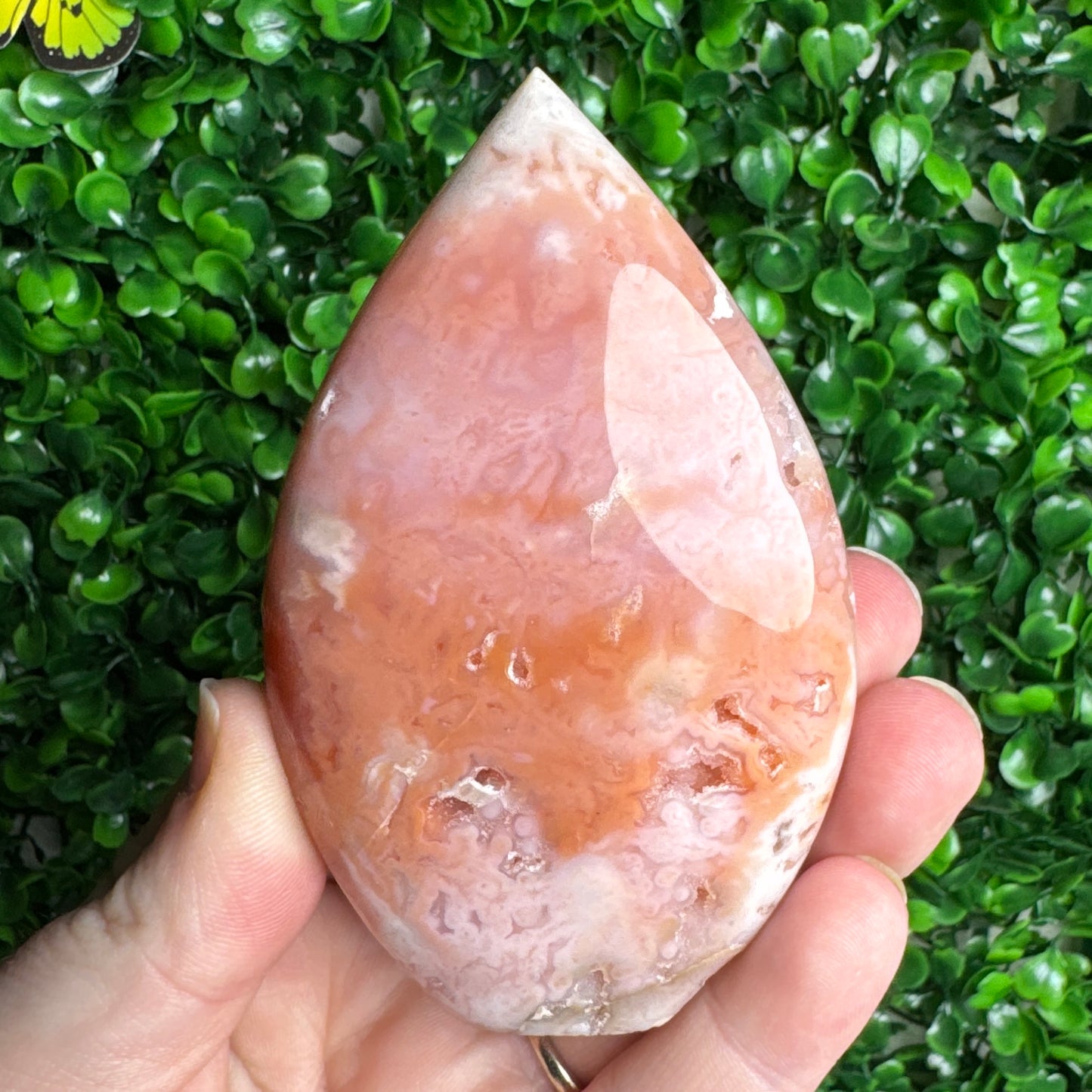 Pink plume agate flames