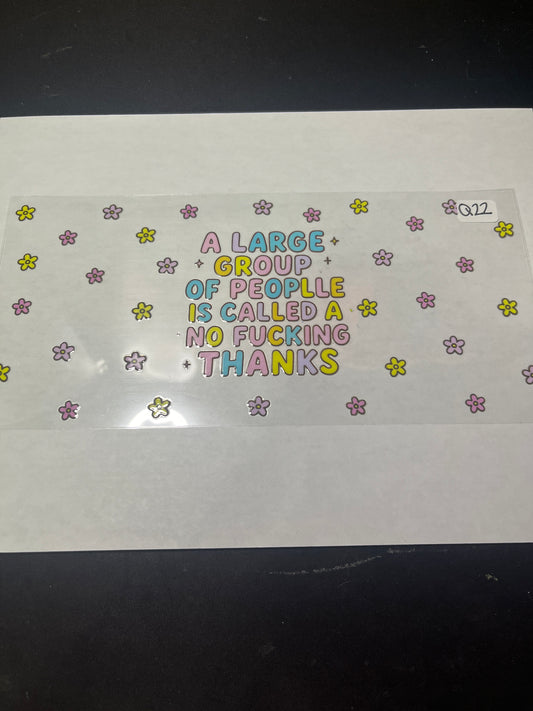Q22 Funny Quote UVDTF Wrap