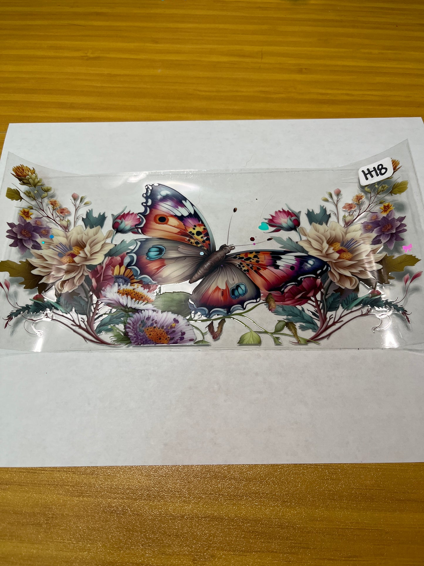 H18 Butterfly Flower UVDTF Wrap
