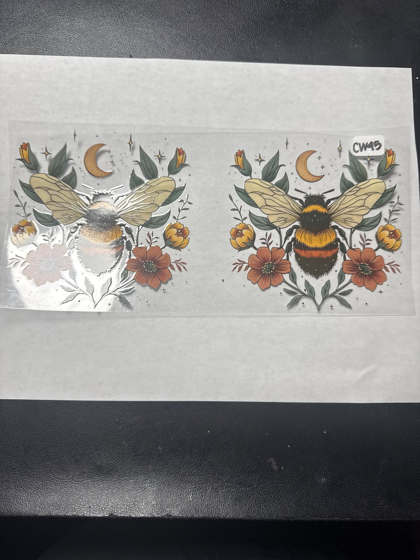 CW45 Bee flower and moon crystal and witchy style uvdtf wrap