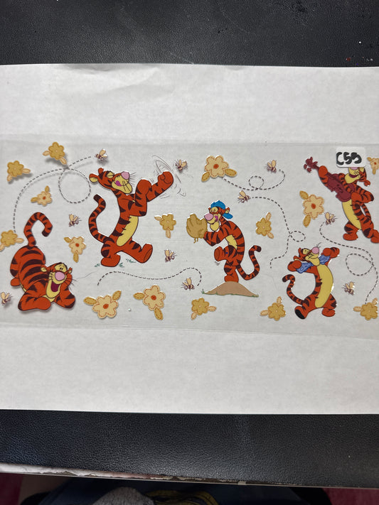 P16 Orange tiger playing basketball uvdtf wrap