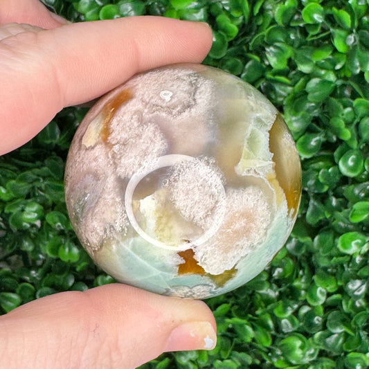 Green Flower Agate Sphere