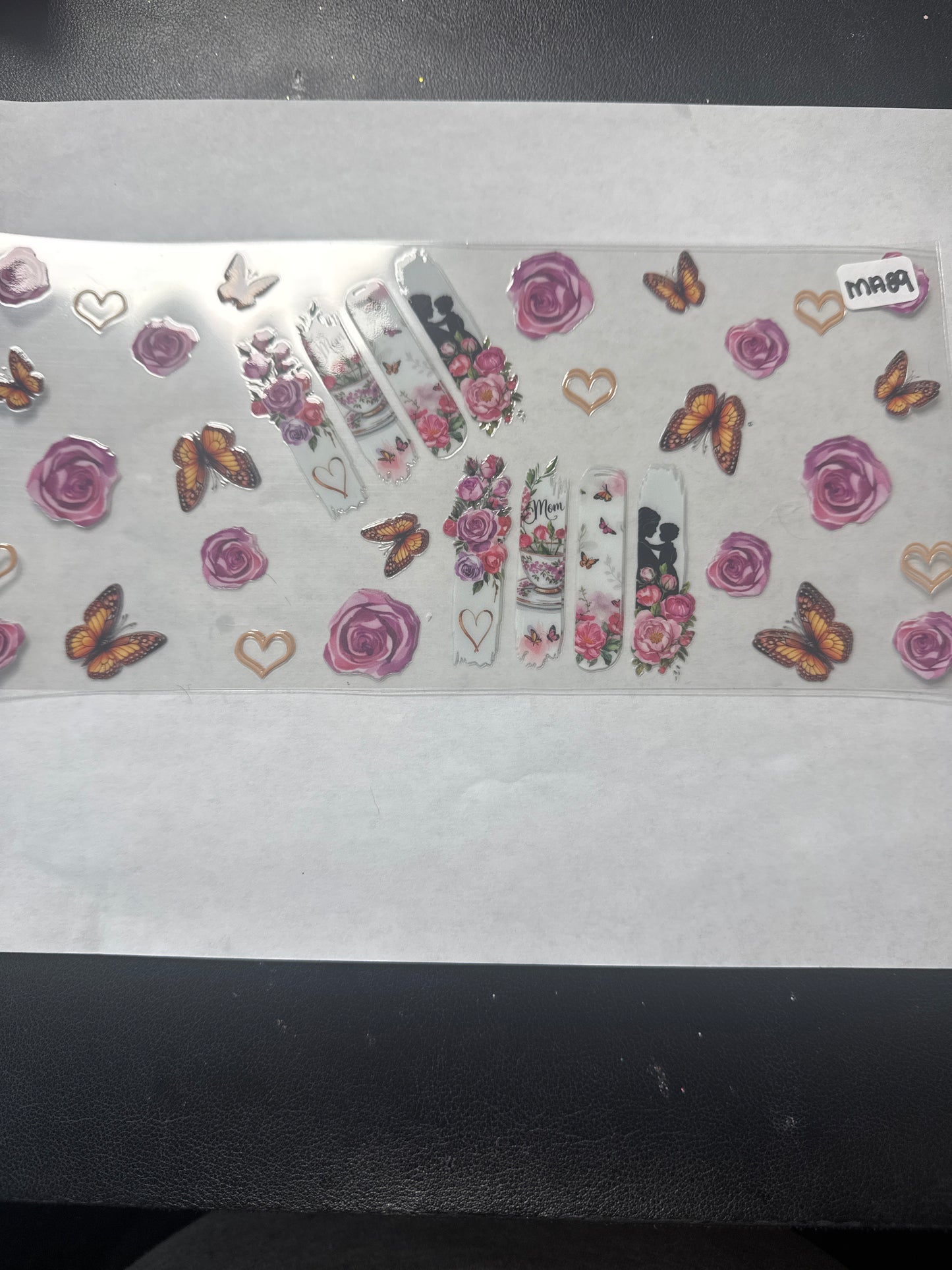 MA 89 Mama wrap with butterflies and flowers